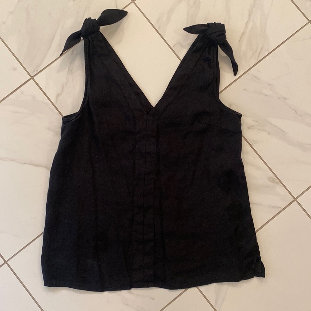 Black linen J crew tank top